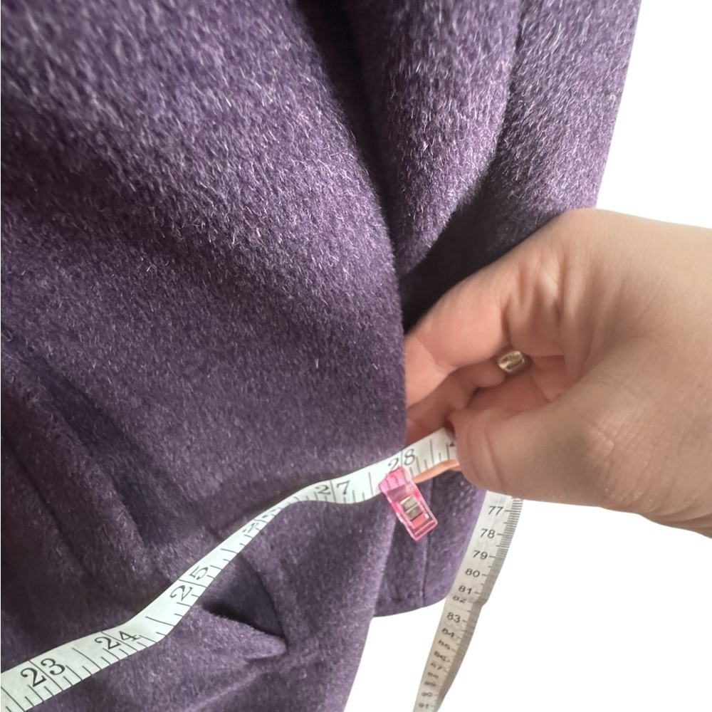 Ellen Tracy Wool Angora Plum Coat 20W - Picture 7 of 10